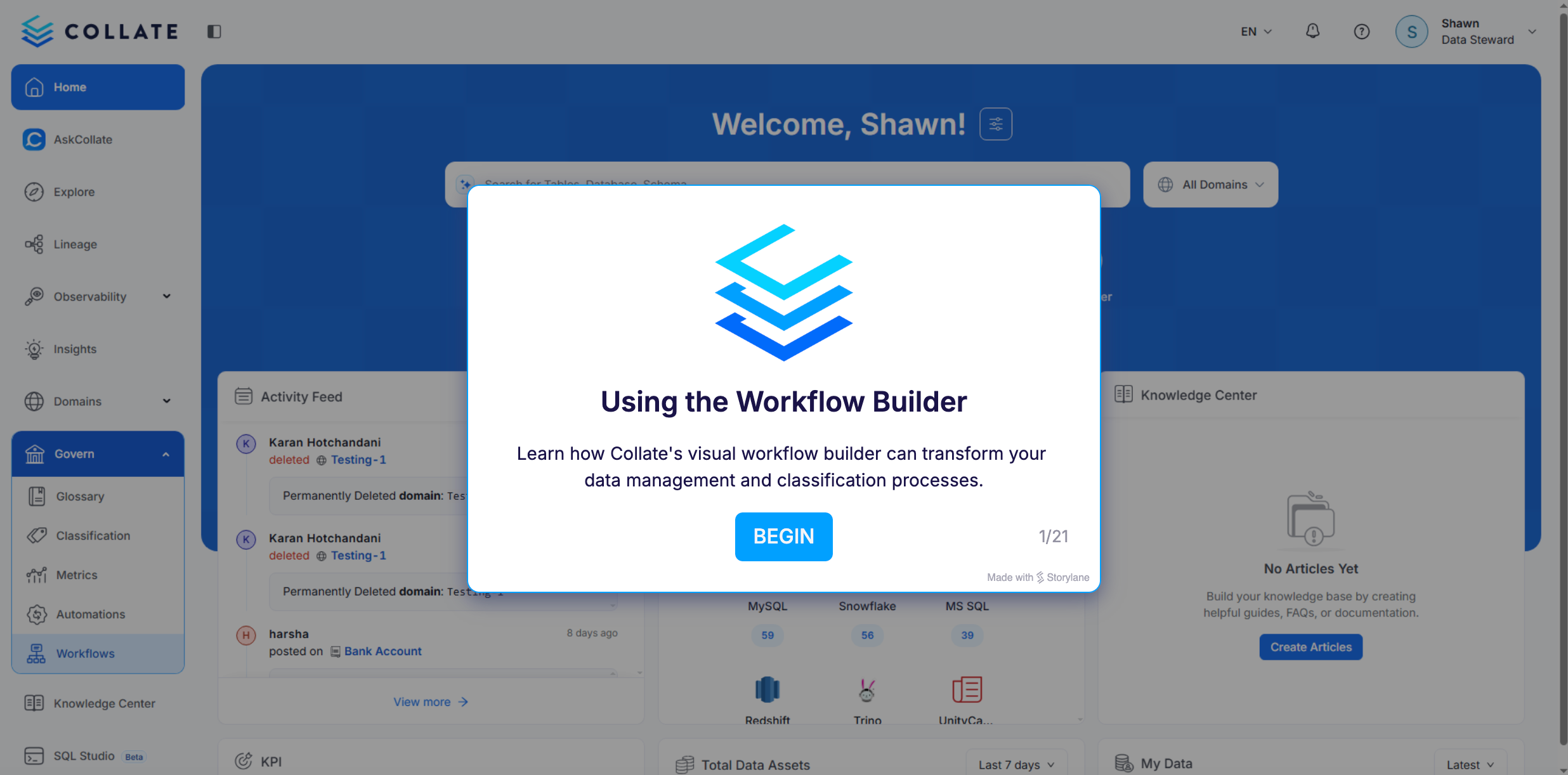 Using the Custom Governance Workflow Builder